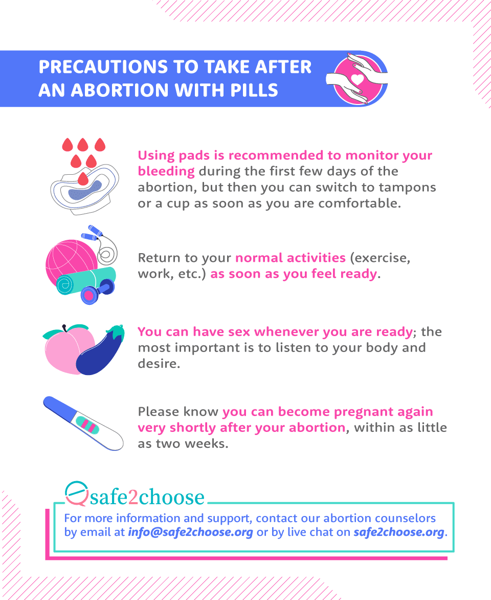 precautions to take abortion pills