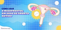 Um útero com as palavras Misoprostol para aborto retido