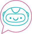Chatbot counseling icon with smiling face in chat bubble
